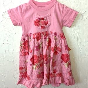24m Little angel club pink dress floral knit pockt